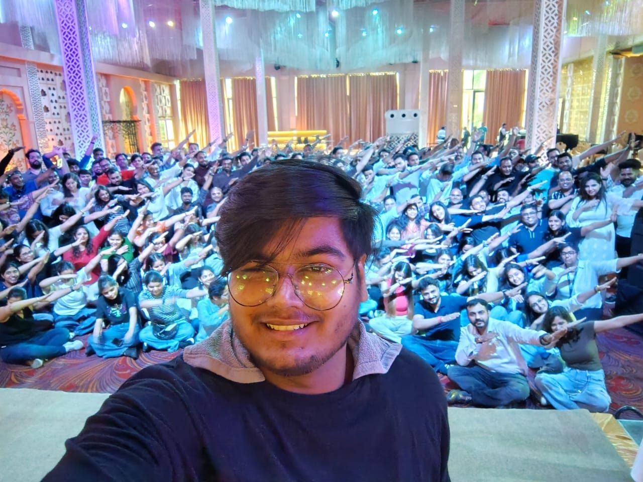 Manish Srivastava, Lead AI Trainer at GoTezu, training a 300+ person corporate AI session